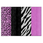Leopardrucke, Zebra Print, Tierdruck, Rosa Schneidebrett (Vorderseite)