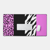 Leopardrucke, Zebra Print, Tierdruck, Rosa Schreibtischunterlage (Tastatur & Maus)