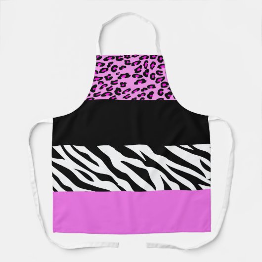 Leopardrucke, Zebra Print, Tierdruck, Rosa Schürze (Vorderseite)