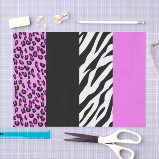 Leopardrucke, Zebra Print, Tierdruck, Rosa Seidenpapier (Handwerk)