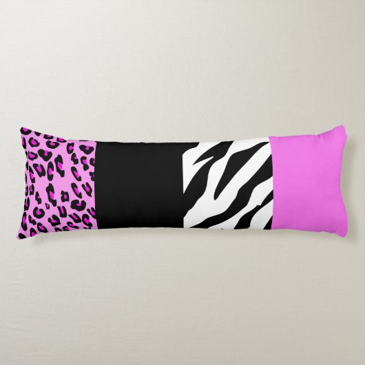 Leopardrucke, Zebra Print, Tierdruck, Rosa Seitenschläferkissen (Vorderseite)