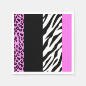 Leopardrucke, Zebra Print, Tierdruck, Rosa Serviette (Vorderseite)