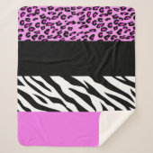 Leopardrucke, Zebra Print, Tierdruck, Rosa Sherpadecke (Vorderseite)
