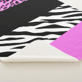 Leopardrucke, Zebra Print, Tierdruck, Rosa Sherpadecke (3/4)