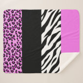 Leopardrucke, Zebra Print, Tierdruck, Rosa Sherpadecke (Vorderseite (Horizontal))