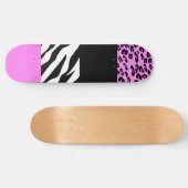 Leopardrucke, Zebra Print, Tierdruck, Rosa Skateboard (Horizontal)