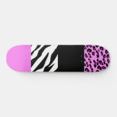 Leopardrucke, Zebra Print, Tierdruck, Rosa Skateboard (Horizontal)