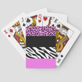 Leopardrucke, Zebra Print, Tierdruck, Rosa Spielkarten
