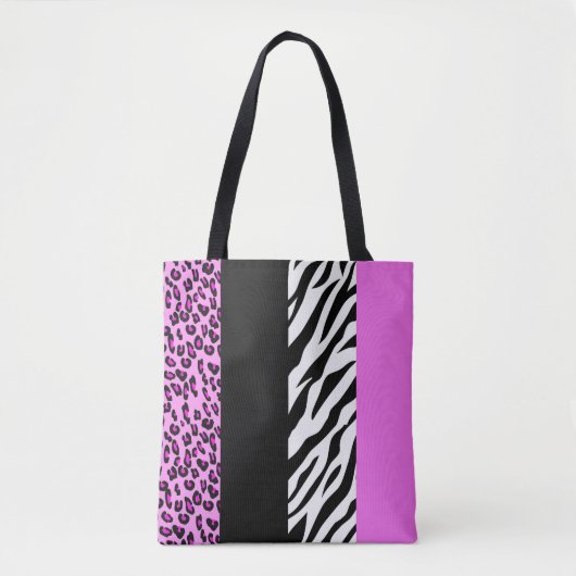 Leopardrucke, Zebra Print, Tierdruck, Rosa Tasche (Vorderseite)