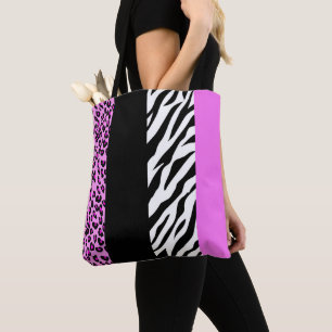 Leopardrucke, Zebra Print, Tierdruck, Rosa Tasche