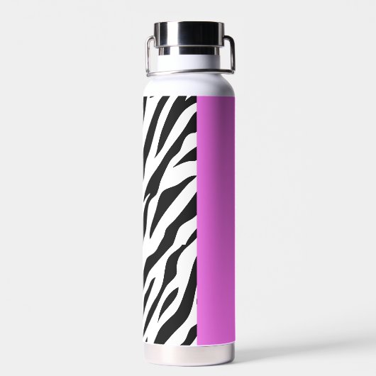 Leopardrucke, Zebra Print, Tierdruck, Rosa Trinkflasche (Rückseite)