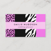 Leopardrucke, Zebra Print, Tierdruck, Rosa Visitenkarte (Vorderseite)