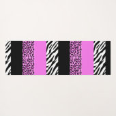 Leopardrucke, Zebra Print, Tierdruck, Rosa Yogamatte (Rückseite (Horizontal))
