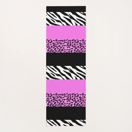 Leopardrucke, Zebra Print, Tierdruck, Rosa Yogamatte (Rückseite)