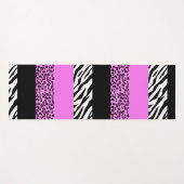 Leopardrucke, Zebra Print, Tierdruck, Rosa Yogamatte (Vorderseite (Horizontal))