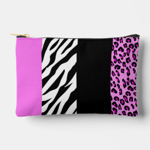 Leopardrucke, Zebra Print, Tierdruck, Rosa Zubehörtasche