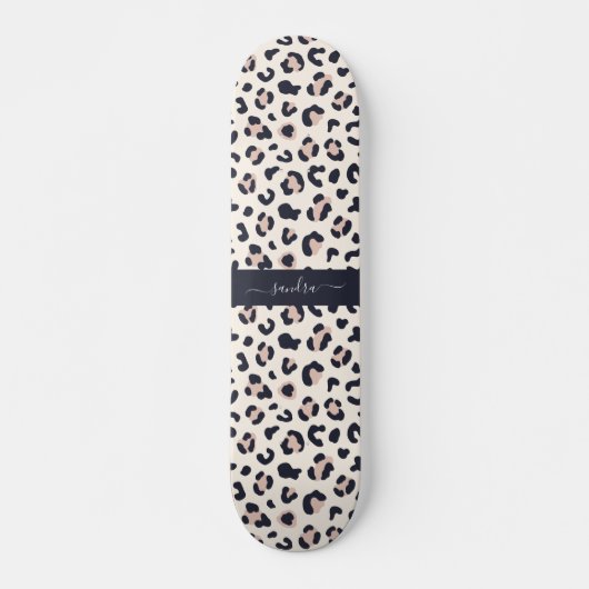 Leopardruckpink Skateboard (Vorne)