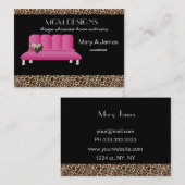 Leopardruckrosa Sofa für trendige Inneneinrichtung Visitenkarte (Vorne/Hinten)