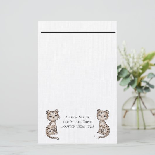 Leopards Briefpapier (Stehend Vorderseite)
