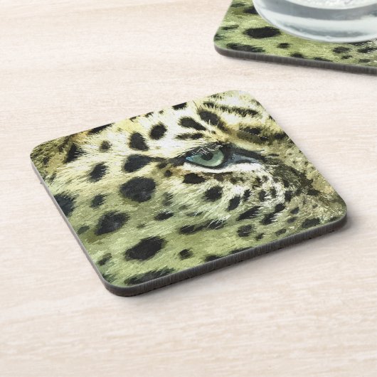 LEOPARDS GETRÄNKEUNTERSETZER (Linke Seite)