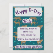 Leopards Happy Birthday Einladung (Vorderseite)