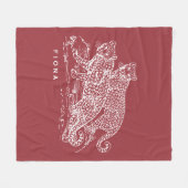 Leopards Illustration Burnt Sienna Fleece Blanket (Vorderseite (Horizontal))