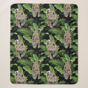 Leopards Mustervlies Sherpadecke