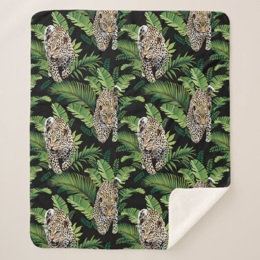 Leopards Mustervlies Sherpadecke (Vorderseite)