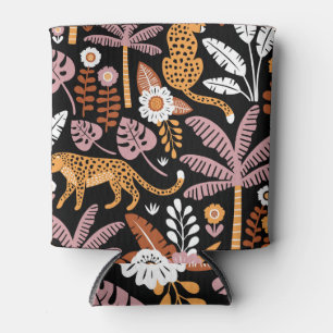 Leopards Palms Vintag Nahtlos Muster Dosenkühler