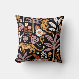 Leopards Palms Vintag Nahtlos Muster Kissen