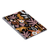 Leopards Palms Vintag Nahtlos Muster Notizblock (Rechte Seite)