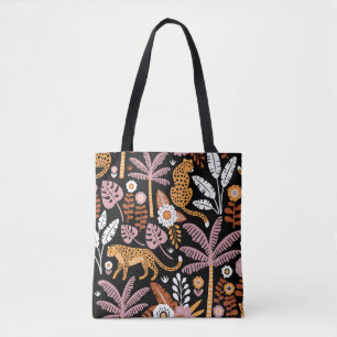 Leopards Palms Vintag Nahtlos Muster Tasche