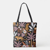 Leopards Palms Vintag Nahtlos Muster Tasche (Rückseite)