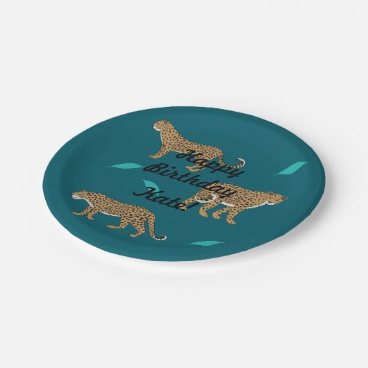Leopards Pappteller (Schrägansicht)