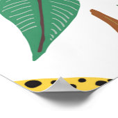 Leopards wild animals in jungle forest hand drawn  poster (Ecke)