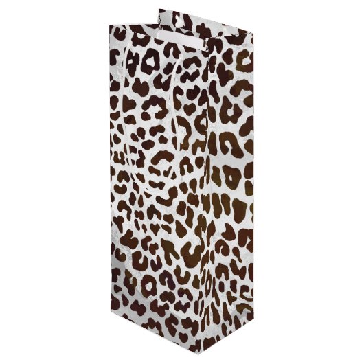 Leopardschokolade Geschenktüte Für Weinflaschen (Rückseite Schrägansicht)