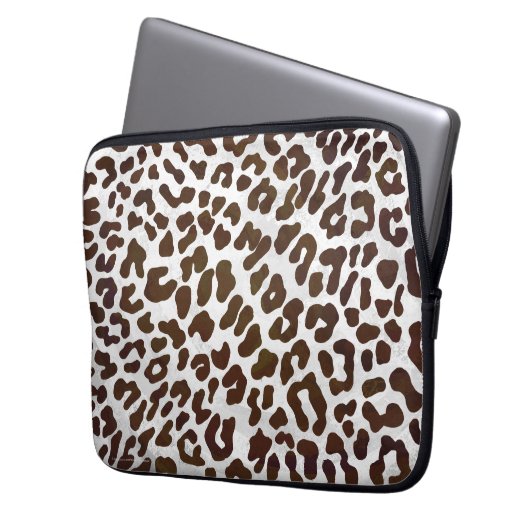 Leopardschokolade Laptopschutzhülle (Vorderseite Links)