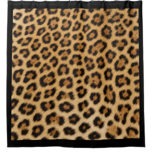 Leopardtextur Fell Haut Leder Tierdruck Muster Duschvorhang