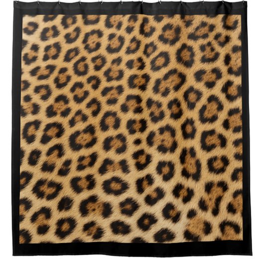 Leopardtextur Fell Haut Leder Tierdruck Muster Duschvorhang (Vorderseite)