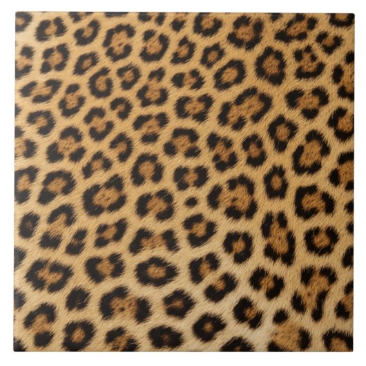 Leopardtextur Fell Haut Leder Tierdruck Muster Fliese (Vorderseite)