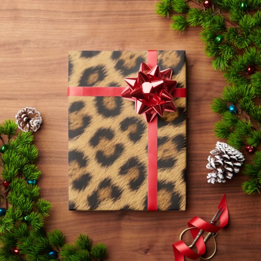 Leopardtextur Fell Haut Leder Tierdruck Muster Geschenkpapier (Feiertagsgeschenk)