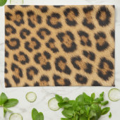 Leopardtextur Fell Haut Leder Tierdruck Muster Geschirrtuch (Gefaltet)