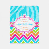 Leopardzebra-Zickzack Geburtstag Fleecedecke (Vorderseite)