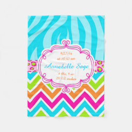 Leopardzebra-Zickzack Geburtstag Fleecedecke