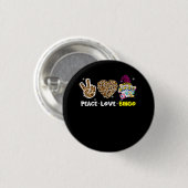 Leopared Peace Liebe Bingo Gnome Lucky Number Bing Button (Vorne & Hinten)