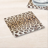 Leoparhaar Rechteckiger Pappuntersetzer (angewinkelt)