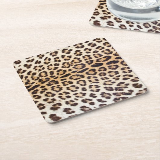 Leoparhaar Rechteckiger Pappuntersetzer (angewinkelt)