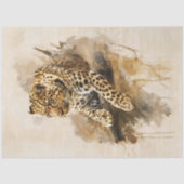 Leopart-Lounges auf einem Zweig Seidenpapier (Vorderseite)