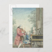 Leopold Mozart und seine Kinder Wolfgang Postkarte (Vorne/Hinten)