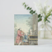 Leopold Mozart und seine Kinder Wolfgang Postkarte (Stehend Vorderseite)